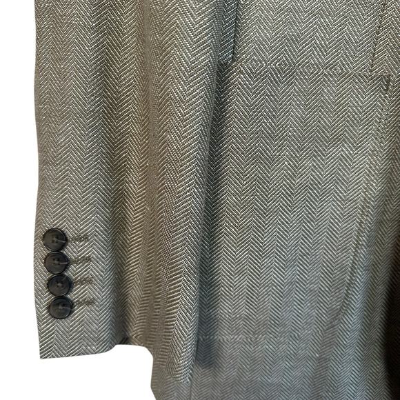 NWT Stafford Men’s Taupe Herringbone Slim Fit Sports Coat Blazer Size 40L - Picture 5 of 12